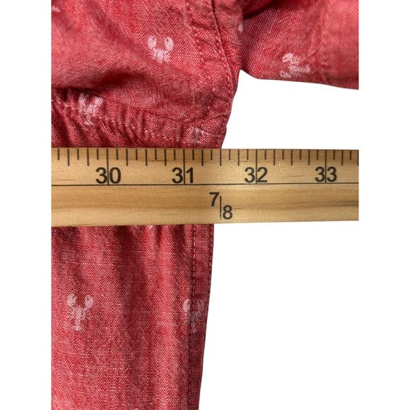 The Foundry Button Down Shirt Men's 3XLT Red Chambray Lobster Print Short Sleeve - Picture 6 of 8